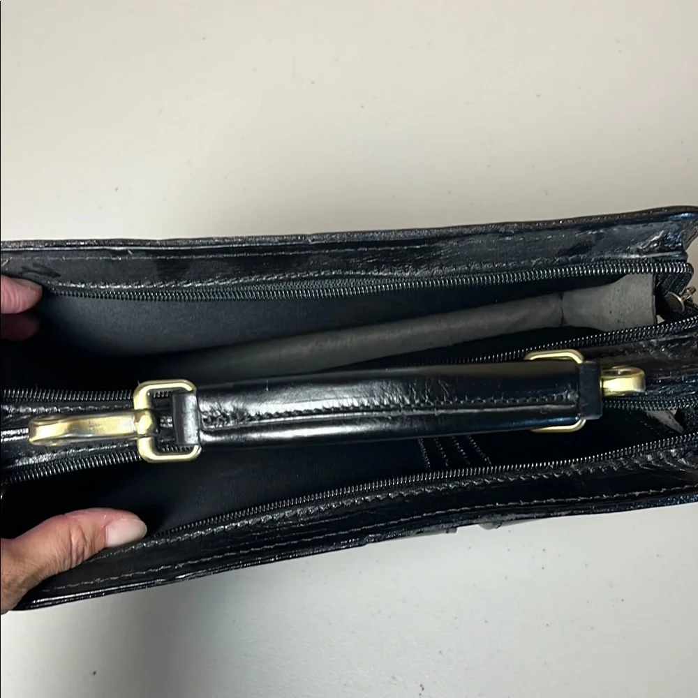 Vintage Vera Pelle Black Leather Men's Bag